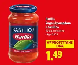 Lidl Barilla Sugo al pomodoro e basilico offerta