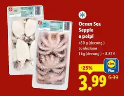 Lidl Ocean Sea Seppie o polpi offerta