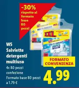 Lidl W5 Salviette detergenti multiuso offerta