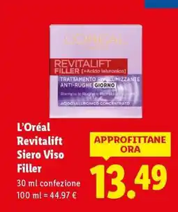 Lidl L’Oréal Revitalift Siero Viso Filler offerta