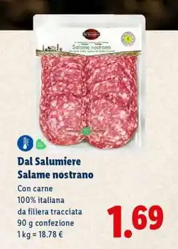 Lidl Dal Salumiere Salame nostrano offerta
