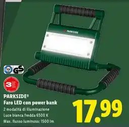 Lidl PARKSIDE Faro LED con power bank offerta