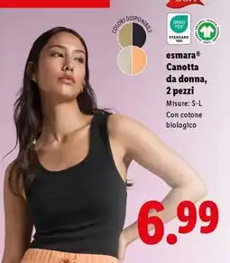 Lidl esmara Canotta da donna, 2 pezzi offerta