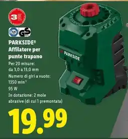 Lidl PARKSIDE Affilatore per punte trapano offerta