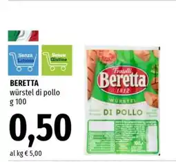 Famila BERETTA Würstel di Pollo offerta