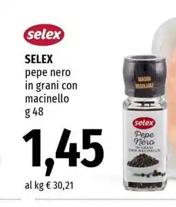 Famila SELEX pepe nero in grani con macinello offerta