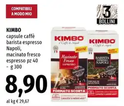 Famila KIMBO capsule caffè barista espresso Napoli, macinato fresco espresso offerta