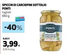 Coop SPICCHI DI CARCIOFINI SOTTOLIO PONTI offerta