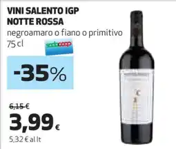 Coop VINI SALENTO IGP NOTTE ROSSA offerta