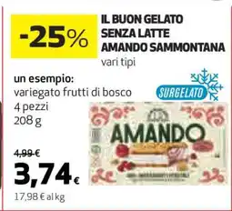 Coop IL BUON GELATO SENZA LATTE AMANDO SAMMONTANA offerta