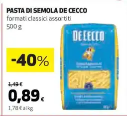 Coop Pasta di Semola De Cecco offerta