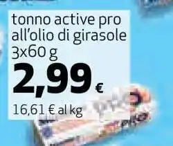 Coop tonno active pro all’olio di girasole offerta