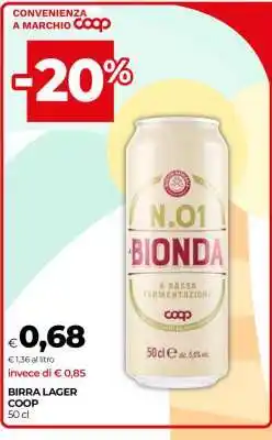 Coop BIRRA LAGER COOP offerta