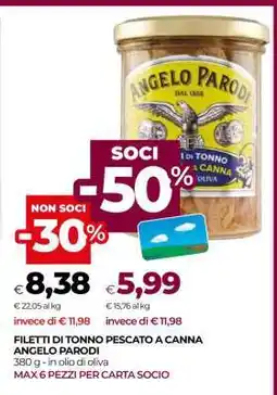 Coop FILETTI DI TONNO PESCATO A CANNA ANGELO PARODI offerta