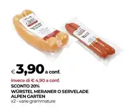 Coop WÜRSTEL MERANER O SERVELADE ALPEN GARTEN offerta