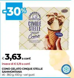 Coop CONO GELATO CINQUE STELLE SAMMONTANA offerta