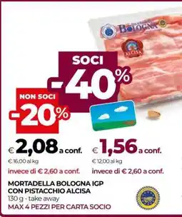 Coop Mortadella Bologna IGP con Pistacchio Alcisa offerta