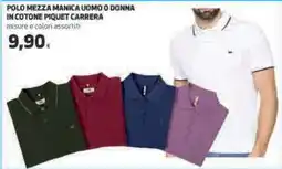 Coop POLO MEZZA MANICA UOMO O DONNA IN COTONE PIQUET CARRERA offerta