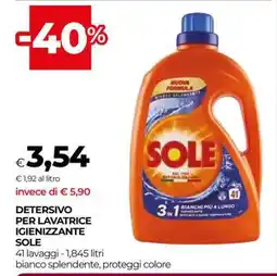 Coop DETERSIVO PER LAVATRICE IGIENIZZANTE SOLE offerta