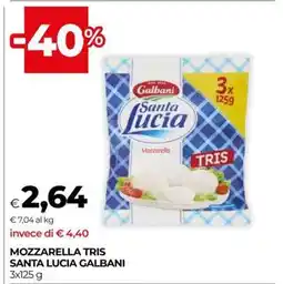 Coop MOZZARELLA TRIS SANTA LUCIA GALBANI offerta