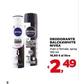 Coop DEODORANTE BALCK&WHITE NIVEA offerta