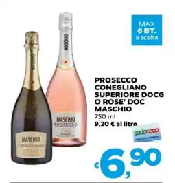 Coop PROSECCO CONEGLIANO SUPERIORE DOCG O ROSE’ DOC MASCHIO offerta