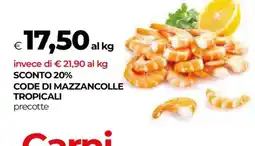 Coop Code di mazzancolle tropicali precotte offerta