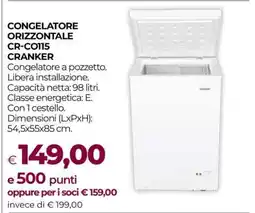 Coop CONGELATORE ORIZZONTALE CR-C0115 CRANKER offerta