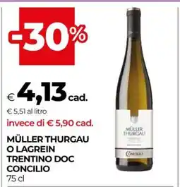 Coop MÜLLER THURGAU O LAGREIN TRENTINO DOC CONCILIO offerta
