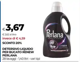 Coop DETERSIVO LIQUIDO PER BUCATO RENEW PERLANA offerta