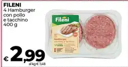 Coop FILENI 4 Hamburger con pollo e tacchino 400 g offerta