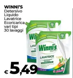 Coop WINNI’S Detersivo Liquido Lavatrice Ecoricarica offerta