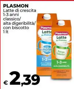 Coop PLASMON Latte di crescita 1-3 anni offerta