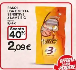 Coop RASOI USA E GETTA SENSITIVE 3 LAME BIC offerta