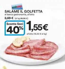 Coop SALAME IL GOLFETTA offerta