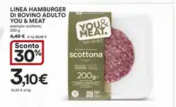 Coop LINEA HAMBURGER DI BOVINO ADULTO YOU & MEAT offerta