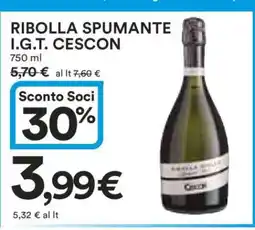 Coop RIBOLLA SPUMANTE I.G.T. CESCON offerta