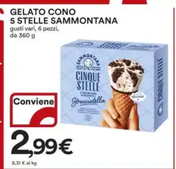 Coop GELATO CONO 5 STELLE SAMMONTANA offerta