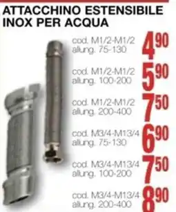 Mondo Brico Attacchino estensibile INOX per acqua offerta