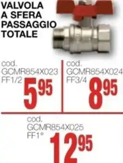 Mondo Brico GIACOMINI Valvola a sfera passaggio totale offerta