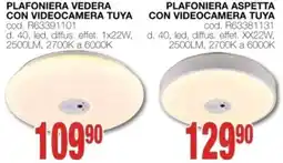 Mondo Brico PLAFONIERA VEDERA CON VIDEOCAMERA TUYA offerta