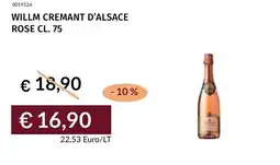 Prezzemolo e Vitale Willm cremant d'alsace rose offerta