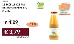 Prezzemolo e Vitale Le eccellenze p&v nettare di pere bio offerta
