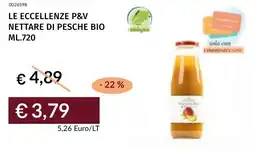 Prezzemolo e Vitale Le eccellenze p&v nettare di pesche bio offerta