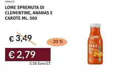 Prezzemolo e Vitale Lome spremuta di clementine, ananas e carote offerta