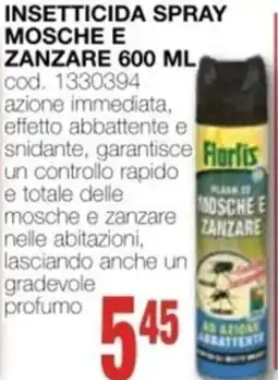 Mondo Brico FLORTIS Insetticida spray mosche e zanzare 600 ml offerta
