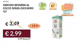 Prezzemolo e Vitale Sarchio bevanda al cocco senza zucchero offerta
