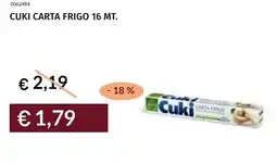 Prezzemolo e Vitale Cuki carta frigo 16 mt. offerta