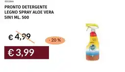 Prezzemolo e Vitale Pronto detergente legno spray aloe vera 5in1 offerta
