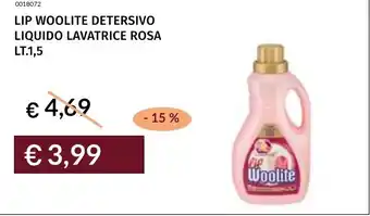 Prezzemolo e Vitale Lip woolite detersivo liquido lavatrice rosa offerta